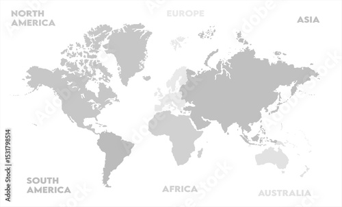 grayscale map-09,  world map, modern world map graphic, Countries Silhouettes Stock Illustrations, Vectors