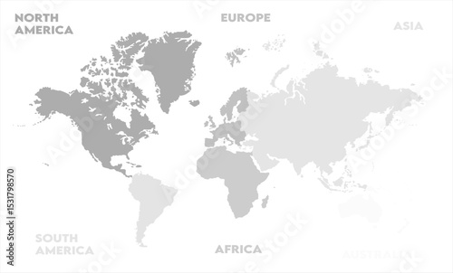 grayscale map-11,  world map, modern world map graphic, Countries Silhouettes Stock Illustrations, Vectors