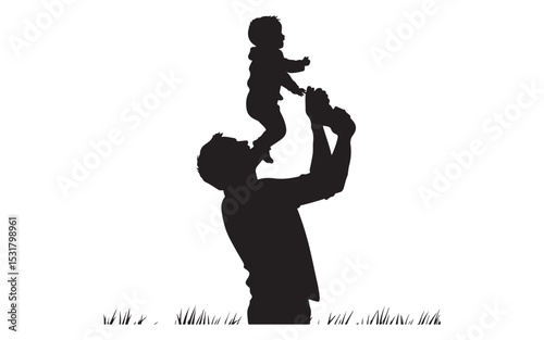 Father's Day silhouette of a young woman playing a guitar