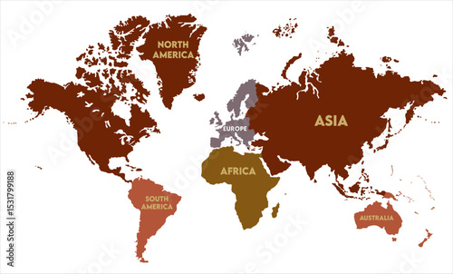 High-resolution world map vector-06,  world map, modern world map graphic, Countries Silhouettes Stock Illustrations, Vectors