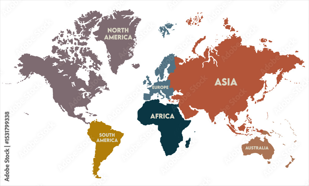 Fototapeta premium High-resolution world map vector-11, world map, modern world map graphic, Countries Silhouettes Stock Illustrations, Vectors