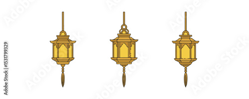 flat vector icon of religious festival asalha puja, Traditional Dharma Lantern, suitable for design and infographic applications