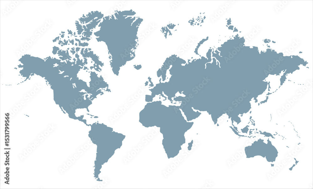 Obraz premium Minimalist world map vector-05, world map, modern world map graphic, Countries Silhouettes Stock Illustrations, Vectors