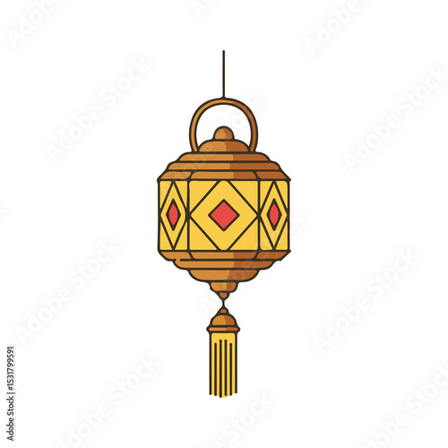 flat vector icon of religious festival asalha puja, Traditional Dharma Lantern, suitable for design and infographic applications
