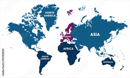 Physical world map vector-12,  world map, modern world map graphic, Countries Silhouettes Stock Illustrations, Vectors