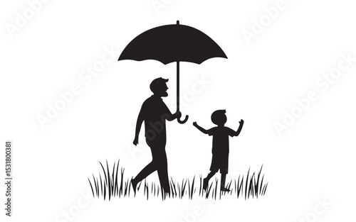 Father's Day family with umbrella
