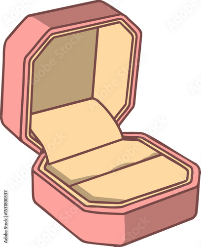 Empty ring case drawn with vector image