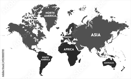 Political world map vector-12,  world map, modern world map graphic, Countries Silhouettes Stock Illustrations, Vectors