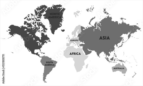 Political world map vector-11,  world map, modern world map graphic, Countries Silhouettes Stock Illustrations, Vectors