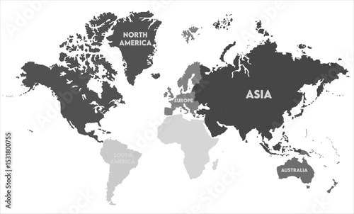 Political world map vector-13,  world map, modern world map graphic, Countries Silhouettes Stock Illustrations, Vectors