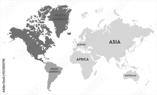 Political world map vector-15,  world map, modern world map graphic, Countries Silhouettes Stock Illustrations, Vectors