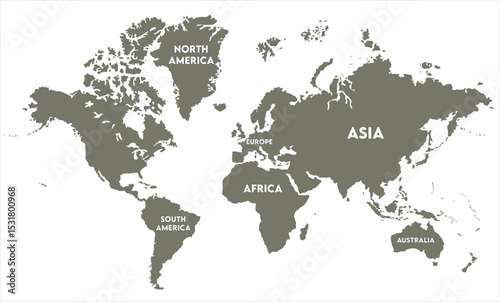 Vector global map-04,  world map, modern world map graphic, Countries Silhouettes Stock Illustrations, Vectors