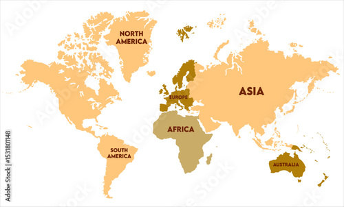 Vector global map-10,  world map, modern world map graphic, Countries Silhouettes Stock Illustrations, Vectors