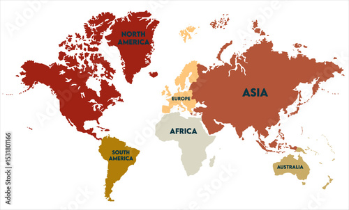 Vector global map-11,  world map, modern world map graphic, Countries Silhouettes Stock Illustrations, Vectors