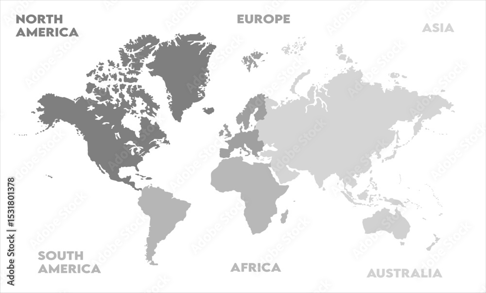 Fototapeta premium Vector map-05, world map, modern world map graphic, Countries Silhouettes Stock Illustrations, Vectors