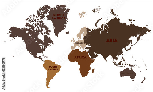 World map vector-03,  world map, modern world map graphic, Countries Silhouettes Stock Illustrations, Vectors