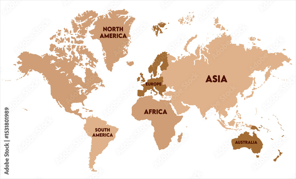 Obraz premium World map vector-10, world map, modern world map graphic, Countries Silhouettes Stock Illustrations, Vectors