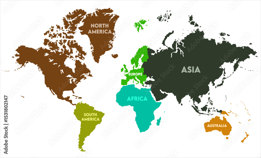 Fototapeta premium World map-01, world map, modern world map graphic, Countries Silhouettes Stock Illustrations, Vectors