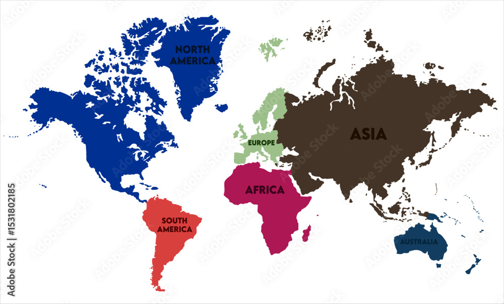 Obraz premium World map-03, world map, modern world map graphic, Countries Silhouettes Stock Illustrations, Vectors