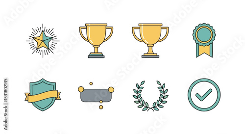 Achievement Icons Awards, Trophies, Badges & More - Vector Graphics