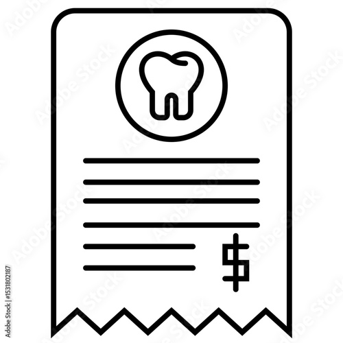 Dental invoice outline icon