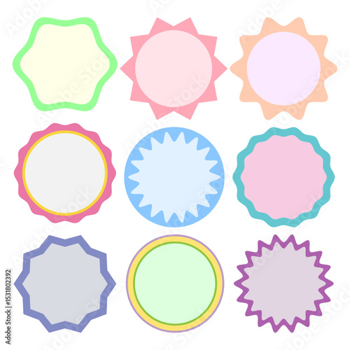 set of round scallop tags