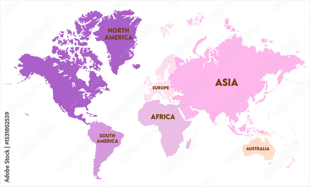 Naklejka premium World map-15, world map, modern world map graphic, Countries Silhouettes Stock Illustrations, Vectors