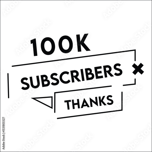 100k Subscriber Thanks Tag Vector