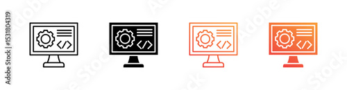 Program Multiple Style Icon Set 