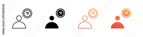 Direction Multiple Style Icon Set 