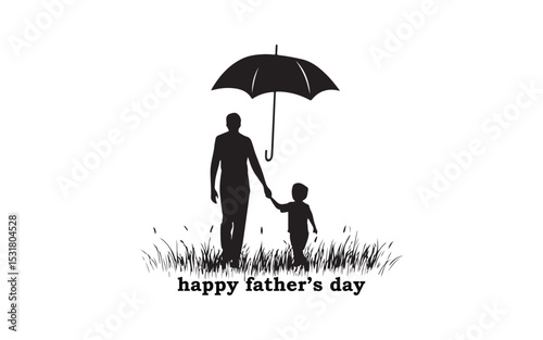 Father's Day family with umbrella