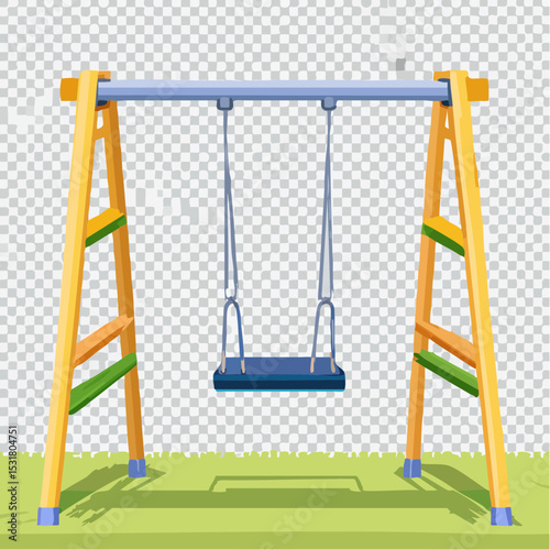 公園のブランコ遊具ベクター素材