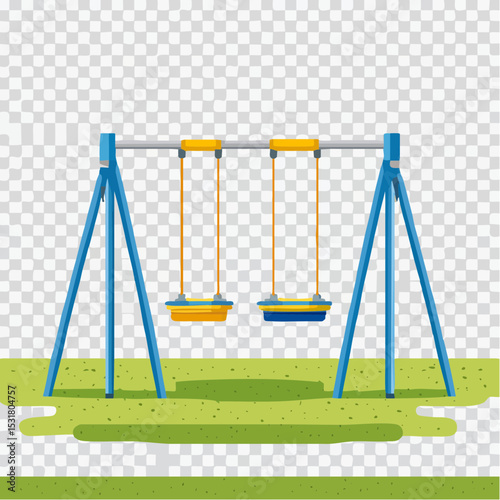 公園のブランコ遊具ベクター素材