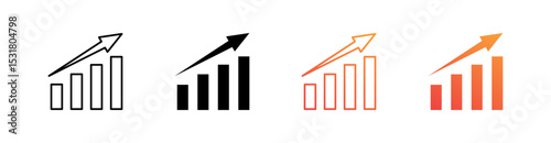 Growth Multiple Style Icon Set 