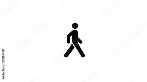 Walking Person Icon: Minimalist Black Silhouette Design for Websites and Apps