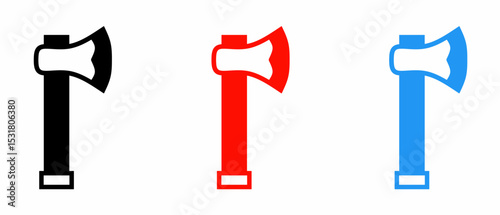 Axe icon illustration set with colorful. Stock vector.