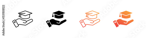 Graduation Multiple Style Icon Set 
