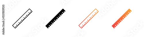 Ruler Multiple Style Icon Set 