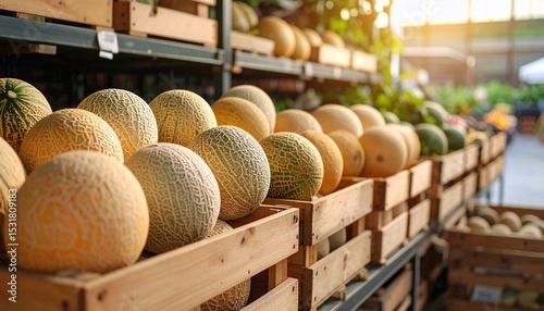 Sweet Melons at Farmers Market