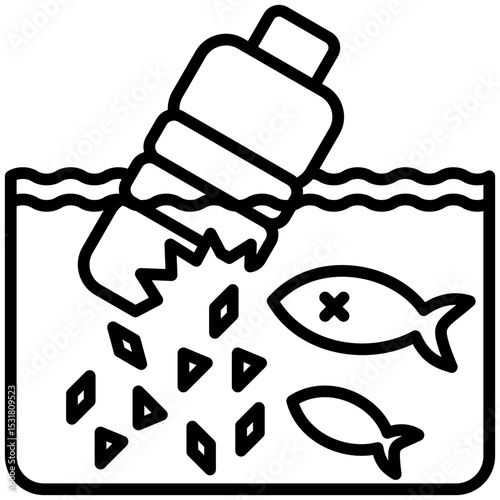 Microplastic Pollution Icon