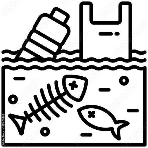 Plastic Pollution Icon