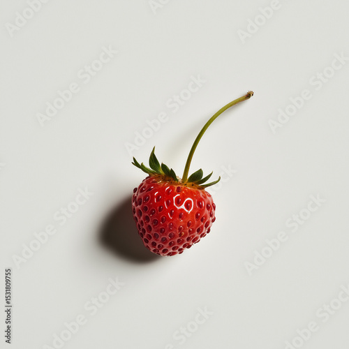 white background a red strowberry, product photography. ai generated images.