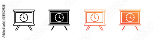 Class Time Multiple Style Icon Set 