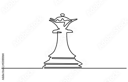 Single one line drawing chess pieces aligned, luxury hand drawn or engraving. King, Queen, Bishop, Knight, Rook, Pawn. Leader success concept. Continuous line draw design graphic vector illustration