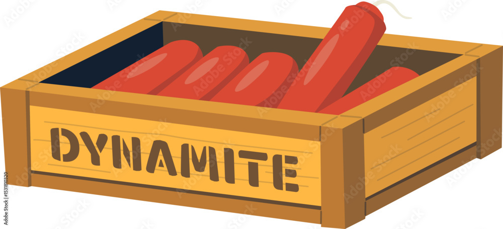 Obraz premium Crate of Dynamite Sticks Illustration