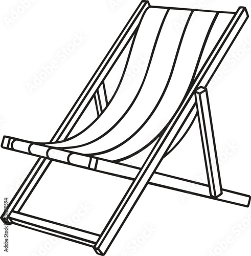 a sunbed drawn in line drawing