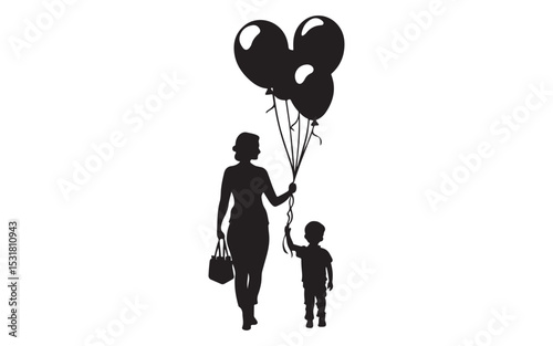 Father's Day silhouette of a girl with a butterfly