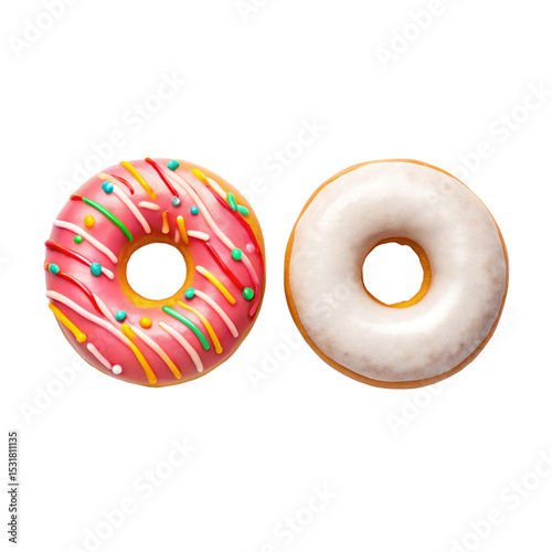 Donut bars are isolated, and a set of tasty donut bars isolated