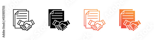 Agreement Multiple Style Icon Set 