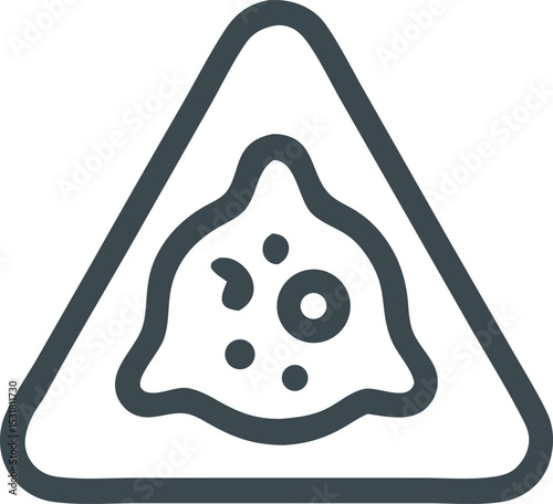 Icon Vector warning sign illustration depicting a moldy food hazard inside a triangular border for health and safety awareness
